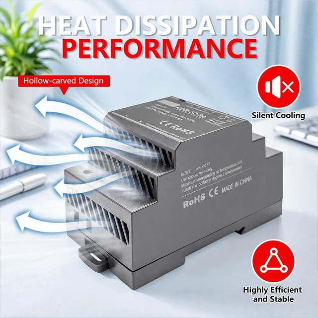 Alt view image 3 of 5 - CXCESNS HDR-60-24 Din Rail Power Supply,24V DC 2.5A 60W