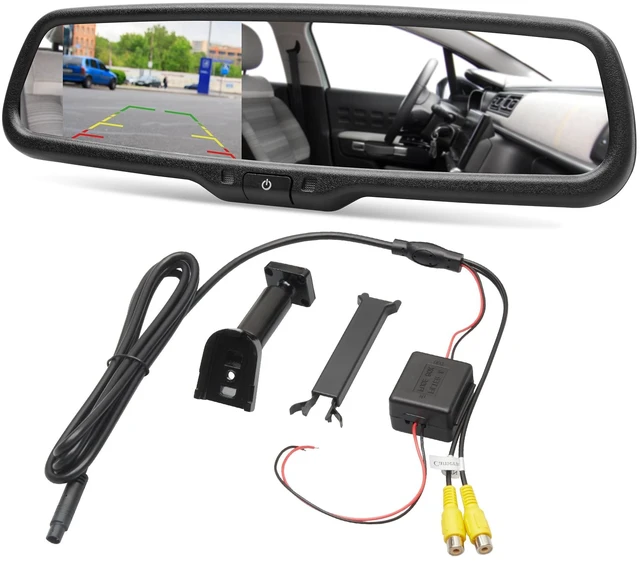 Main image of RED WOLF 4.3" Anti-glare Rear View Backup Mirror Monitor W/Dual Channel Fit Ford F150 2004-2014, F250/350 04-2015, Toyota Tacoma 2011-2015, Corolla RAV4 2008-2014, 2010-2014 Chevy Equinox