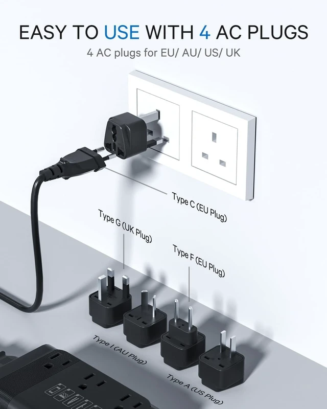 Alt view image 2 of 5 - DOACE 350W Voltage Converter US to Europe for Hair Straighteners