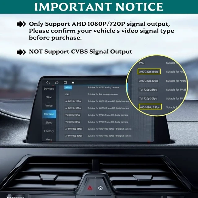 Alt view image 5 of 5 - Epronic HD720P+NTSC Backup Camera for Cars, Metal 360 Adjustable Angle Night Vision IP69 Waterproof Reverse Camera for Truck,Rv, SUV, Minivans, Sedans