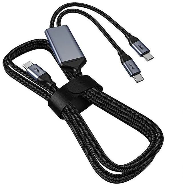 Main image of OMNIHIL 3.2FT USB-C Splitter Cable Compatible with SanDisk 1TB Extreme Portable SSD-SDSSDE61-1T00-G25