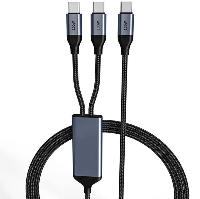 Alt view image 2 of 5 - OMNIHIL 3.2FT USB-C Splitter Cable Compatible with SanDisk 1TB Extreme Portable SSD-SDSSDE61-1T00-G25