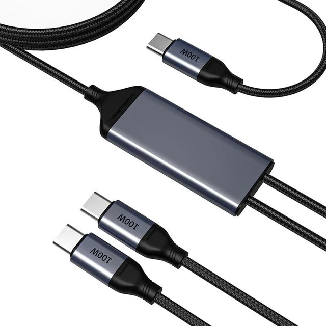 Alt view image 3 of 5 - OMNIHIL 3.2FT USB-C Splitter Cable Compatible with SanDisk 1TB Extreme Portable SSD-SDSSDE61-1T00-G25