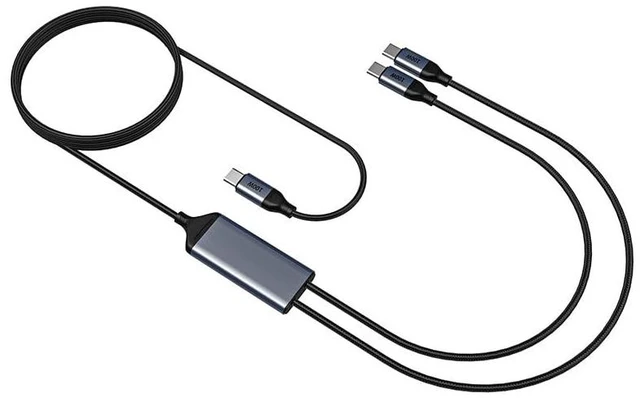 Alt view image 4 of 5 - OMNIHIL 3.2FT USB-C Splitter Cable Compatible with SanDisk 1TB Extreme Portable SSD-SDSSDE61-1T00-G25