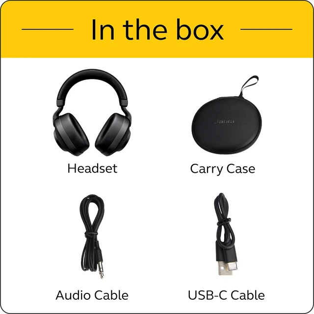 Alt view image 5 of 5 - Jabra Elite 85h Titanium Black Bluetooth Noise-Canceling Headphones, Over-Ear, 36-Hour Battery Life, Water Resistant, ANC, SmartSound, Fast Charging