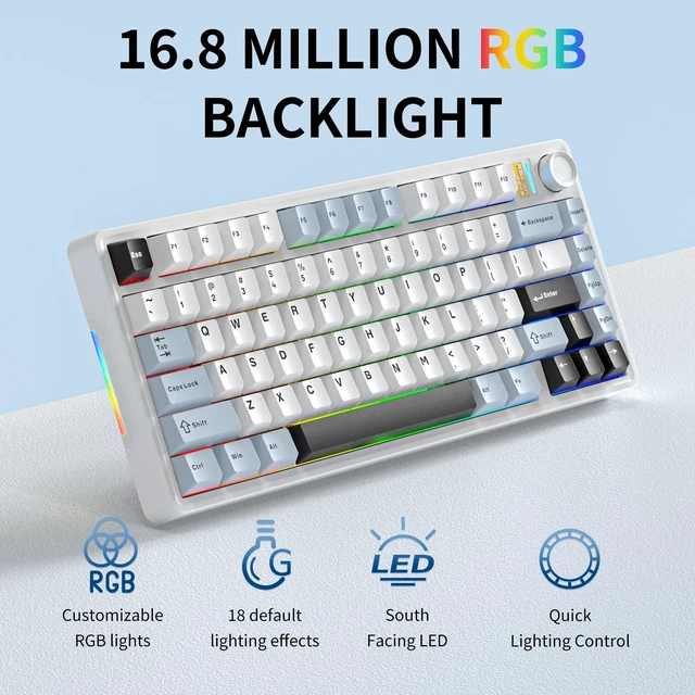 Alt view image 5 of 5 - 7KEYS BJ75 Wireless Mechanical Keyboard, Bluetooth Rechareable