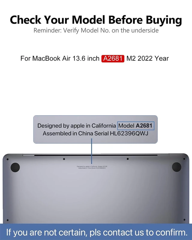 Alt view image 2 of 5 - A2681 Screen Replacement 13.6 inch for MacBook Air M2 2022 Full LCD-Gray