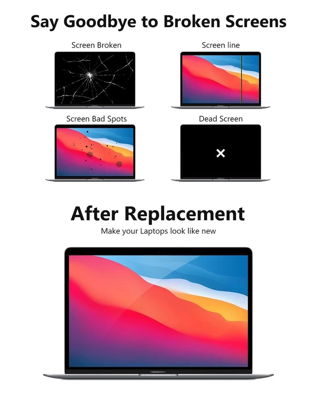 Alt view image 3 of 5 - A2681 Screen Replacement 13.6 inch for MacBook Air M2 2022 Full LCD-Gray