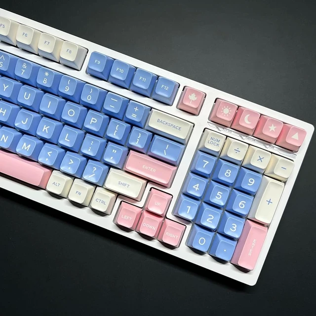Alt view image 3 of 5 - iRoboosta PBT Keycaps, SA Profile Double Shot Keycap Light Blue 168 Keys Key caps Full Set, Custom Keycaps for Cherry MX Switches Mechanical Keyboard (Gift)