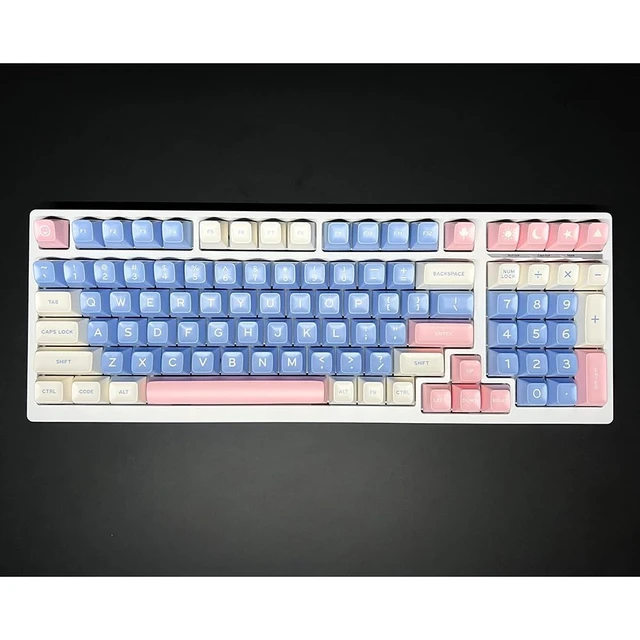 Alt view image 5 of 5 - iRoboosta PBT Keycaps, SA Profile Double Shot Keycap Light Blue 168 Keys Key caps Full Set, Custom Keycaps for Cherry MX Switches Mechanical Keyboard (Gift)