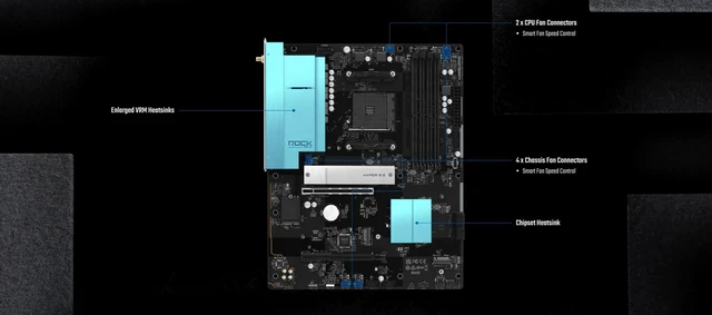 Alt view image 4 of 5 - ASRock B550 Rock WiFi ATX Motherboard, AM4 Socket for Ryzen 3000-5000 CPUs, DDR4 4733+ (OC), PCIe 4.0, Triple M.2, 2.5G LAN, Wi-Fi 6E
