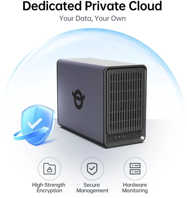 Alt view image 4 of 5 - Yxk Zero1 2-Bay Desktop NAS for Home & Personal Storage(Diskless)
