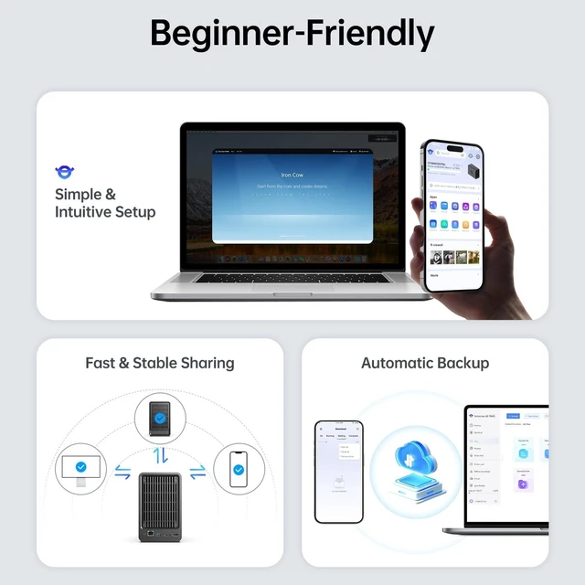 Alt view image 5 of 5 - Yxk Zero1 2-Bay Desktop NAS for Home & Personal Storage(Diskless)