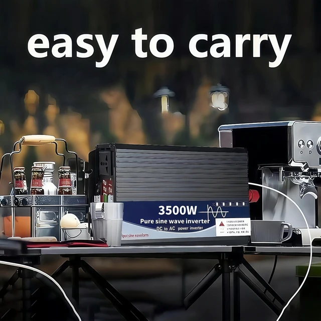 Alt view image 2 of 5 - 3500 Watt Power Inverter 12V DC to 110V AC Converter, RV Inverter, LED Display with 2 AC Outlets Dual Fans Radiating, for RV, Camp and Home, Electric Tool Pure Sine Wave Inverter (110V, 3500W 12V)