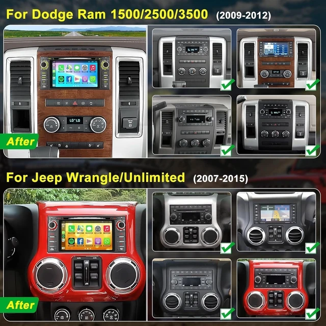 Alt view image 2 of 5 - 7 Inch Car Radio Stereo with CD/DVD Player for Dodge RAM 1500 2009-2012
