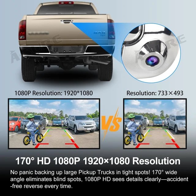 Alt view image 3 of 5 - ASURE Tailgate Handle Backup Camera for Dodge Ram 1500 2500 3500 2002-2008