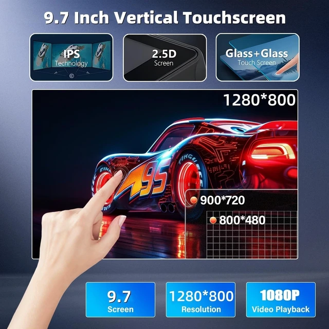 Alt view image 3 of 5 - EWLSAC Android 13.0 Double Din Car Stereo for Chevy GMC 2006-2014 9.7 Inch HD Touch Screen Car Audio Multimedia Receiver with Carplay Android Auto GPS Radio Navigation Bluetooth Camera, 2G+64G