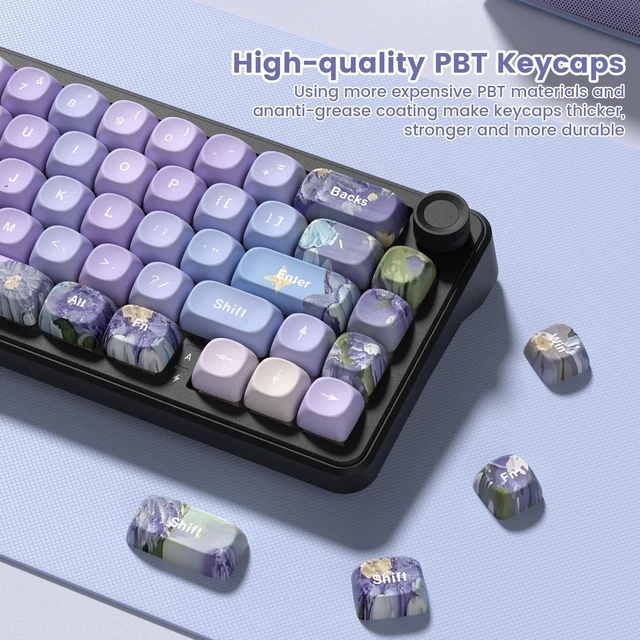 Alt view image 3 of 5 - dagaladoo PBT Keyboard keycaps Set,Purple moa keycaps,Violet Theme