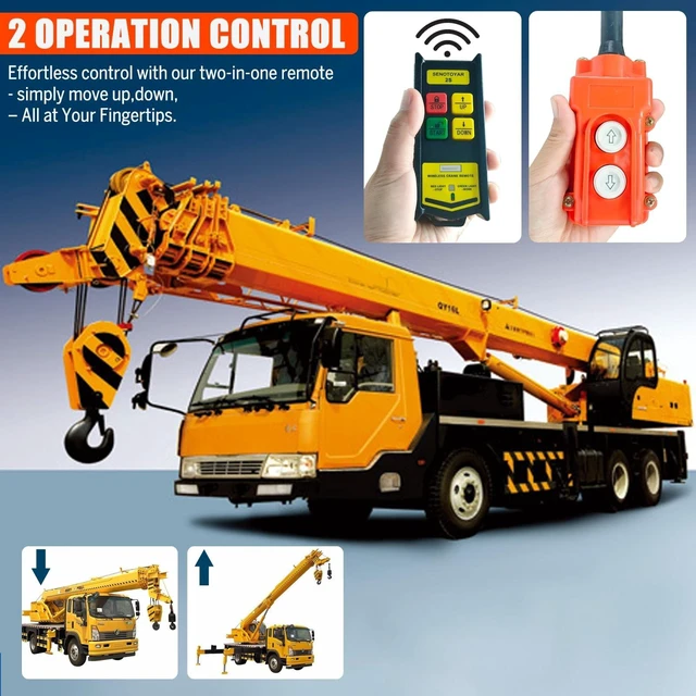 Alt view image 2 of 5 - 2 in 1 Crane Remote,Wireless Crane Remote Control 12V Dump Trailer Wireless Remote Accessories Wire Winch Controller Up-Down Switch Control Station
