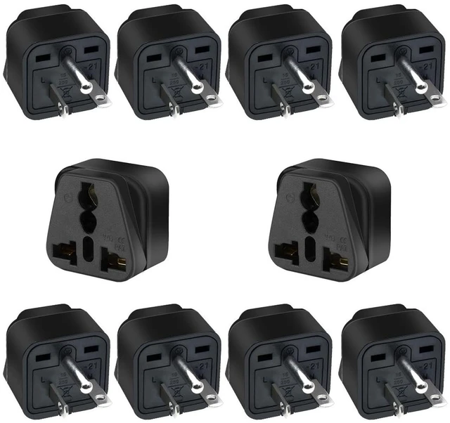 Main image of TEWOXIN 10PCS NEMA 6-20P to Universal 3-Pin Socket Power Converter,Black
