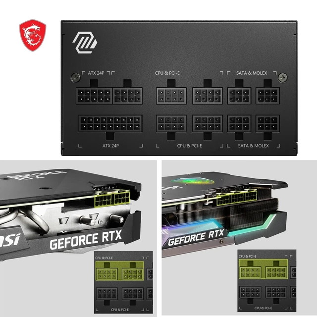 Alt view image 4 of 5 - MSI MAG A650GL 650W 80 Plus Gold Power Supply
