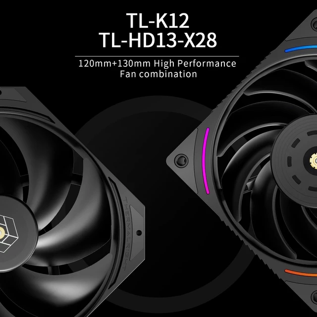 Alt view image 3 of 5 - Thermalright TR Royal Pretor 130 Ultra Black CPU Air Cooler,7 Heat Pipes Dual Towers Cooler-Brushed Top Cover, for Intel lga1700/1851/2011/115X,AM5, Double PWM Fans,up to 2150RPM,Black
