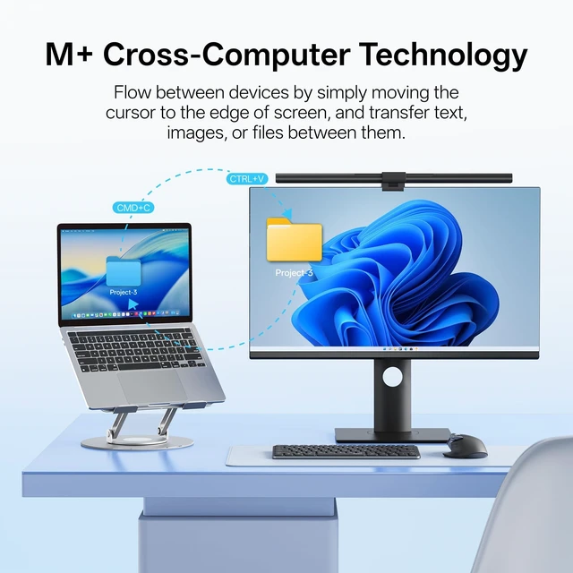 Alt view image 4 of 5 - Rapoo MT760 Infinity Wireless Mouse with Infinite Scroll & Onboard Memory, Bluetooth + 2.4G Multi-device, 1000Hz Polling Rate, Silent Clicks, Macro Enabled, for Windows, Mac OS, Linux, Chrome,