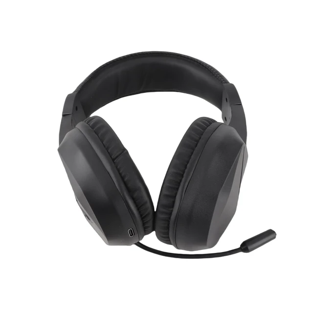 Alt view image 2 of 5 - Yobadam Wireless Gaming Headset, Over Ear Headphones, LED Lights Headset with 40mm Drivers & Memory Foam Earcups, Ideal for Gaming with OmniDirectional Mic (Black+Wireless BT Version)