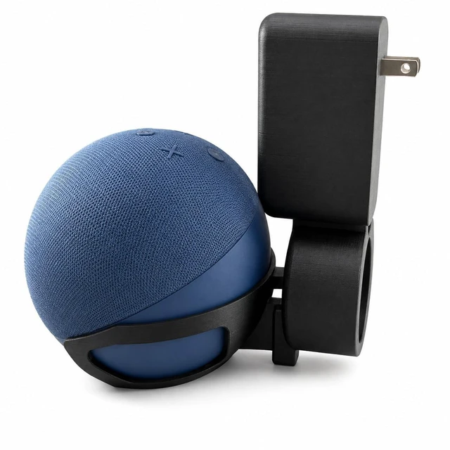 Main image of splash n color Outlet Mount for Echo Dot 5th Generation Space-Saving Wall Socket Holder ^^ No-Drill Installation ^^ Built-in Cable Management for Smart Home Speaker Accessories