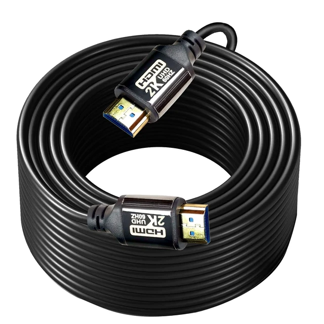Alt view image 2 of 5 - HDMI Cable 80FT 1.4 10.2Gbps, Bright Aluminum Plating Shell, High Speed HDMI Cables 2K60 1080P eARC HDR HDCP 2.2 2.3 Compatible with Apple TV 2K Roku Sony LG Samsung Xbox Series X RTX 3080 P