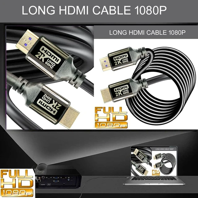 Alt view image 5 of 5 - HDMI Cable 80FT 1.4 10.2Gbps, Bright Aluminum Plating Shell, High Speed HDMI Cables 2K60 1080P eARC HDR HDCP 2.2 2.3 Compatible with Apple TV 2K Roku Sony LG Samsung Xbox Series X RTX 3080 P