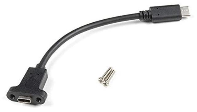 Main image of SparkFun Electronics Panel Mount USB-C Extension Cable - 6"