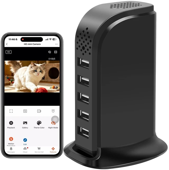 Main image of Security Camera WiFi Hidden Spy Camera with USB Charger, 1080P Nanny Cam
