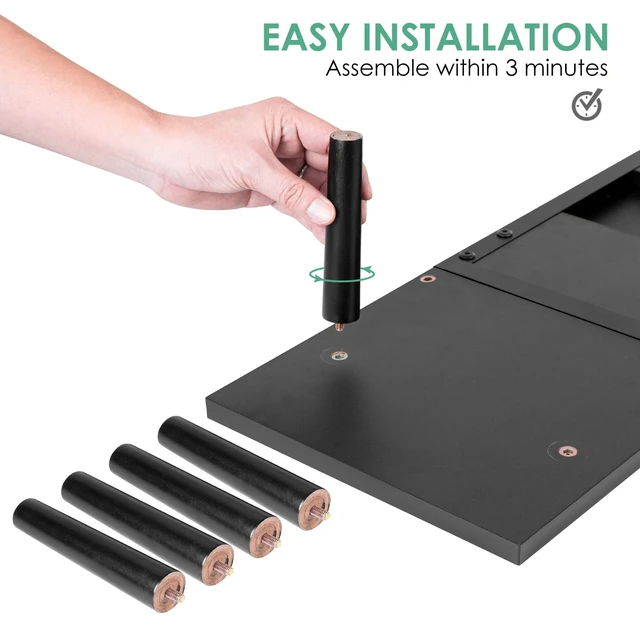Alt view image 5 of 5 - LOTEYIKE Dual Monitor Stand for 2 Monitors, Large TV Riser with Adjustable Length Desk Shelf Organizer, Computer Monitor Stand for Desktop, Computer,Laptop,Screen,Printer (Black Color)