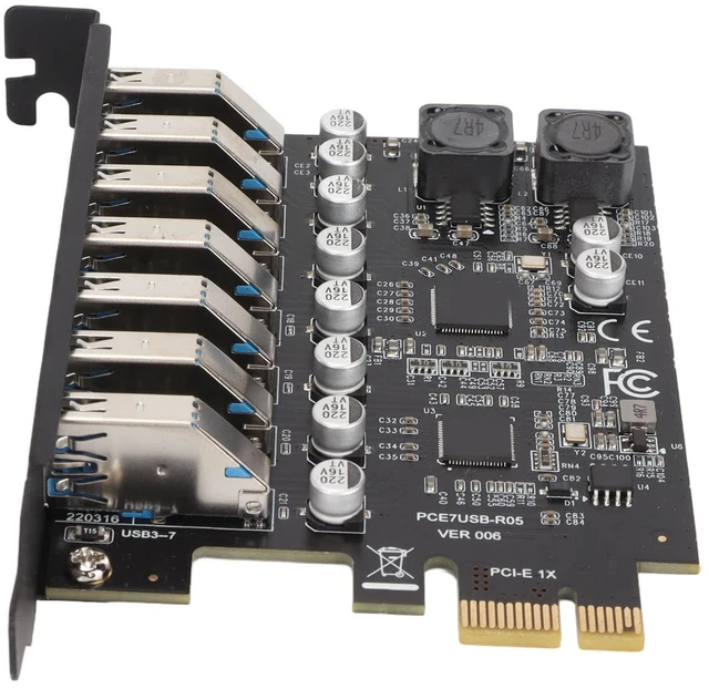 Main image of Ejoyous PCIE to USB Expansion Card, 7 Port USB 3.2 3.2 GEN1 5Gbps High Speed Data Transfer PCIe Expree Front Expansion Card for Desktop PC Adapter