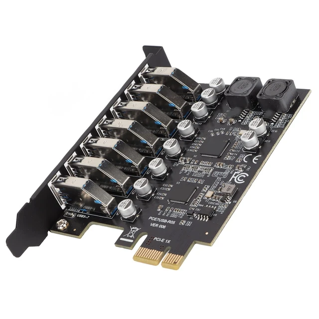 Alt view image 2 of 5 - Ejoyous PCIE to USB Expansion Card, 7 Port USB 3.2 3.2 GEN1 5Gbps High Speed Data Transfer PCIe Expree Front Expansion Card for Desktop PC Adapter