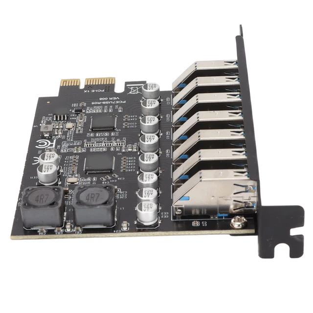 Alt view image 3 of 5 - Ejoyous PCIE to USB Expansion Card, 7 Port USB 3.2 3.2 GEN1 5Gbps High Speed Data Transfer PCIe Expree Front Expansion Card for Desktop PC Adapter