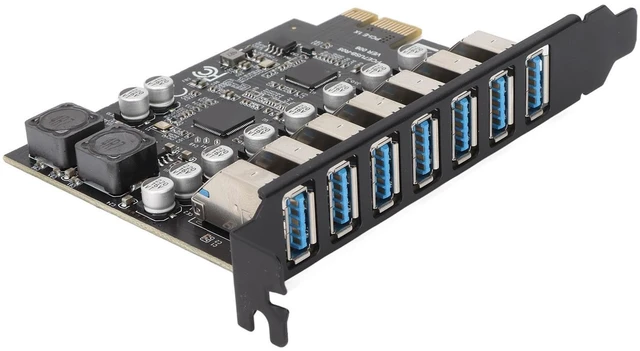 Alt view image 5 of 5 - Ejoyous PCIE to USB Expansion Card, 7 Port USB 3.2 3.2 GEN1 5Gbps High Speed Data Transfer PCIe Expree Front Expansion Card for Desktop PC Adapter