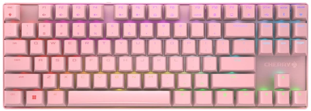 Main image of Cherry MX 8.2 TKL Wireless, Tenkeyless Mechanical Gaming Keyboard, Bluetooth, 2.4 GHz & Wired Mode, Multi-Device, Rechargeable, MX2A Brown Switches, Pink