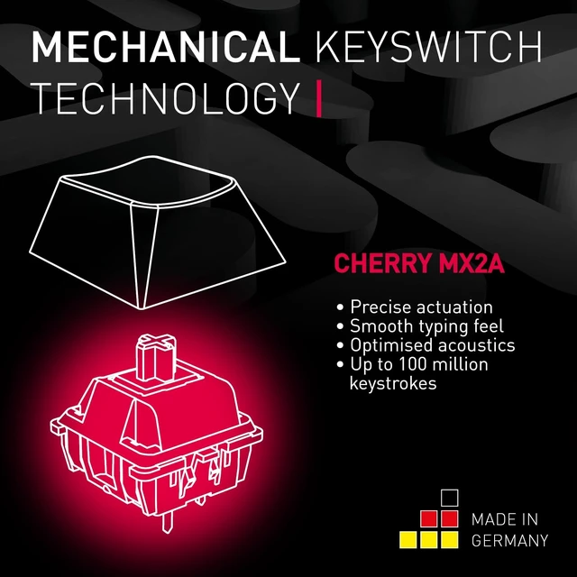 Alt view image 4 of 5 - Cherry MX 8.2 TKL Wireless, Tenkeyless Mechanical Gaming Keyboard, Bluetooth, 2.4 GHz & Wired Mode, Multi-Device, Rechargeable, MX2A Brown Switches, Pink