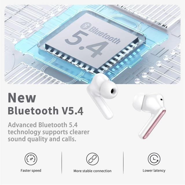 Alt view image 4 of 5 - Wireless Earbuds, Bluetooth 5.4 Headphones in Ear with 4 ENC Noise Cancelling Mic, New Wireless Earphones HiFi Stereo Deep Bass 40H Playtime, In-Ear Bluetooth Earbuds LED Display IP7, US