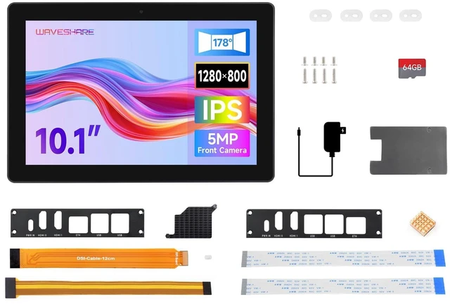 Main image of waveshare Industrial HMI All-in-one 10.1inch Touch Display, Compatible with Raspberry Pi (Not Included), Supports Dual 4K HDMI Output, 10-Point Touch, Aluminum Alloy Case, Efficient Heat Dissipation