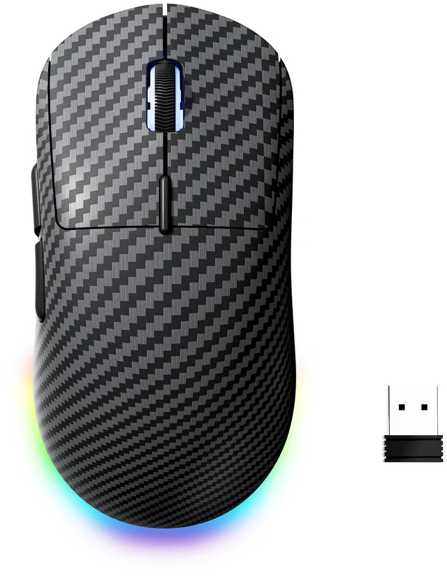 Main image of Typehaven G57 Wireless Gaming Mouse, 8000 DPI, Carbon Fiber Pattern