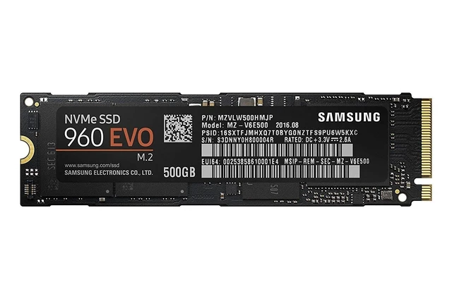Alt view image 2 of 5 - Samsung 960 EVO 500GB Solid State Drive (MZ-V6E500BW) m.2 NVMe,Hybrid Drive