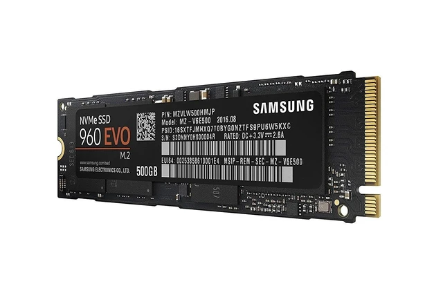 Alt view image 3 of 5 - Samsung 960 EVO 500GB Solid State Drive (MZ-V6E500BW) m.2 NVMe,Hybrid Drive