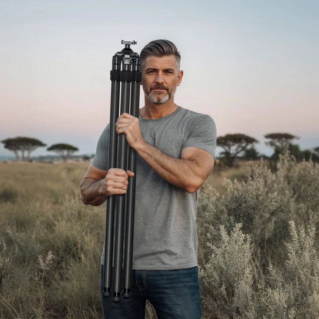 Alt view image 5 of 5 - FANAUE ST-65 Carbon Fiber Tripod for Hunting with Arca Swiss QR Plate, Camera Tripod Stand for Photography, 360 Rotate Ball Head Adapter, Rifle Rest Saddle Mount