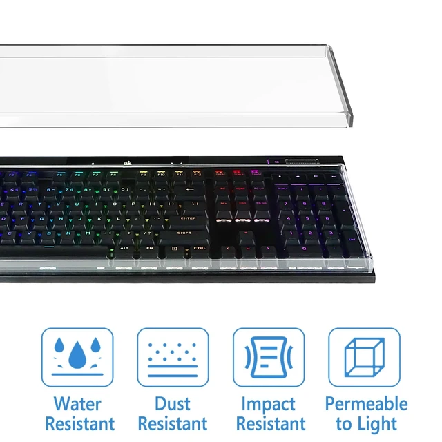 Alt view image 3 of 5 - Geekria Keyboard Dust Cover, Compatible with Logitech G613, Corsair K100 RGB/K55 RGB PRO/K95 RGB Platinum XT, Clear Acrylic Keyboard Dust Protector