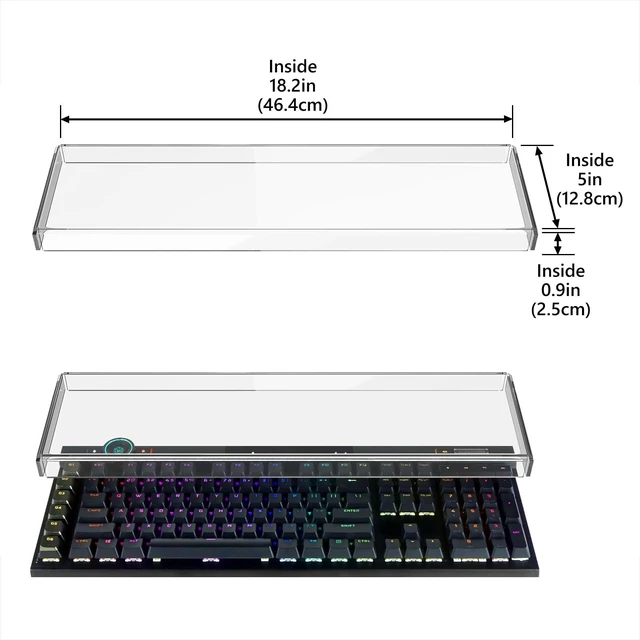 Alt view image 4 of 5 - Geekria Keyboard Dust Cover, Compatible with Logitech G613, Corsair K100 RGB/K55 RGB PRO/K95 RGB Platinum XT, Clear Acrylic Keyboard Dust Protector