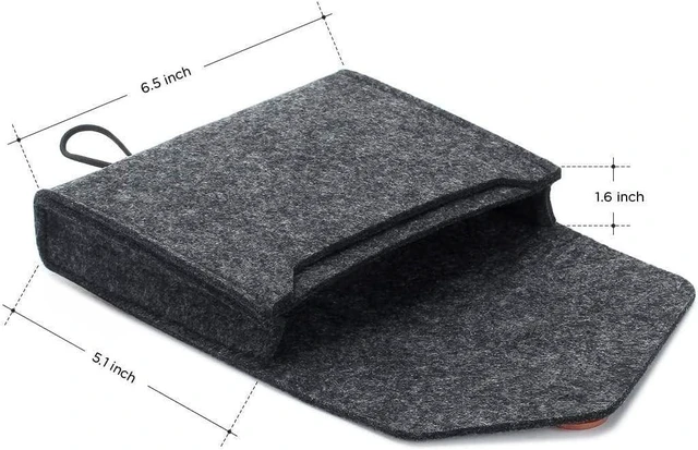 Alt view image 3 of 5 - HYK MART Portable Felt Storage Bag, Electronics Accessories Protective Case Pouch for Cellphone, Cables, Portable External Hard Drive (Dark Grey)
