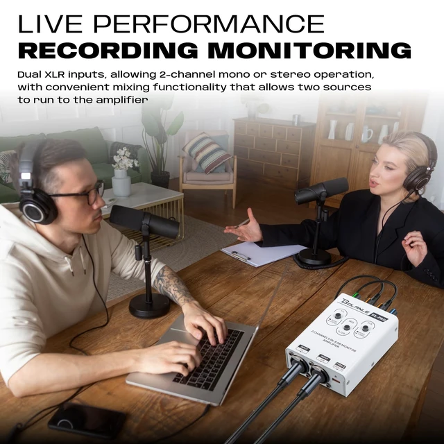 Alt view image 3 of 5 - Bolanle P1-Pro 2-Channel Personal in-Ear Monitor Amplifier, White